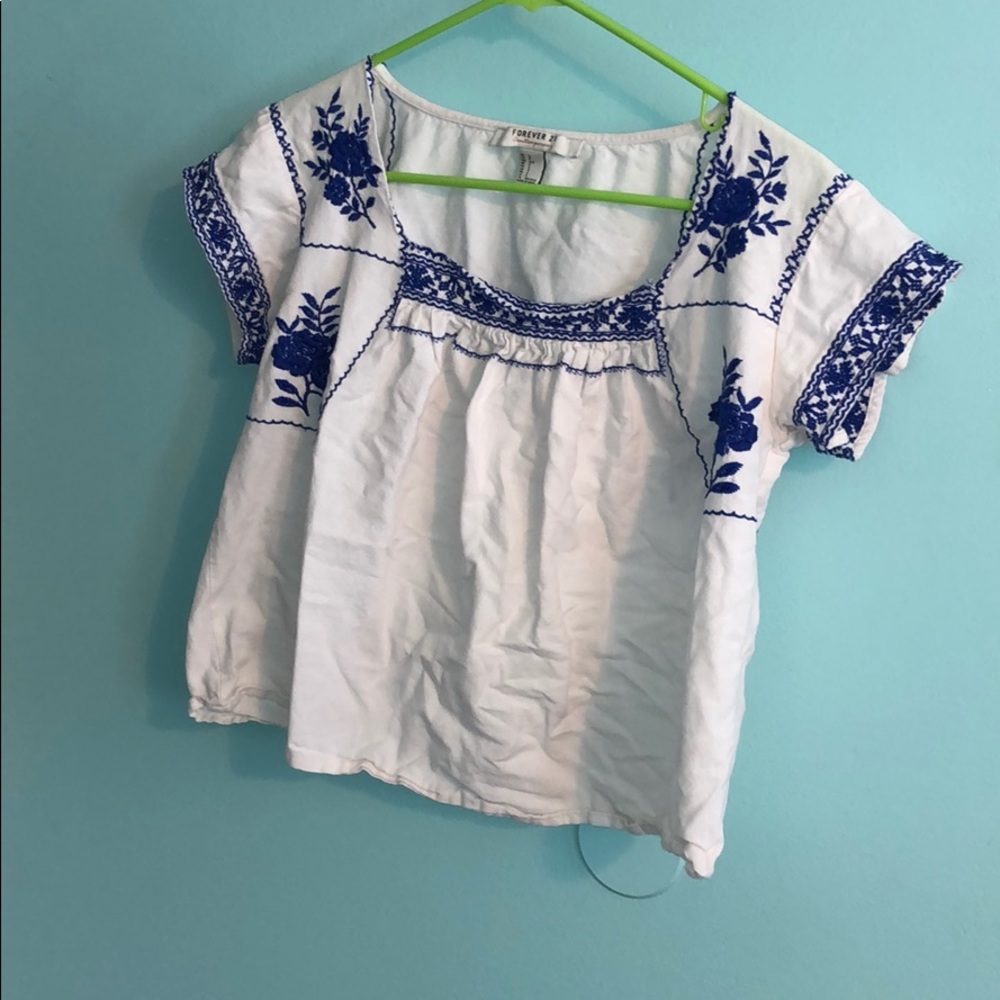 Forever 21 Embroidered Blouse
